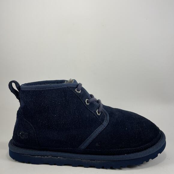 UGG Neumel Shearing Lined Chukka Boots Youth Mens Size 6 Navy Blue Suede main image 11